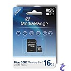 MediaRange 16GB Micro SDHC Flash Speicherkarte Class 6 + Adapter MR953