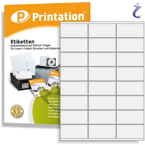 Printation Etiketten 70 x 36 mm weiß 240 Aufkleber 70x36 Internetmarke