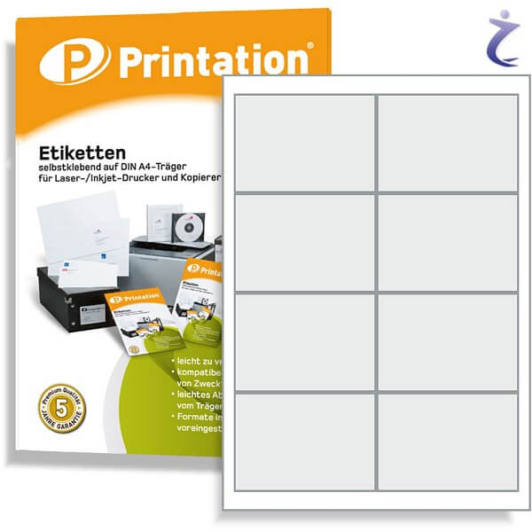 Printation Etiketten 97 x 67,7 mm weiß - 80 Frankieretiketten 97x67,7