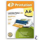 Printation Laminierfolien A6 2x 125 mic 111x154mm - 100 Laminiertaschen